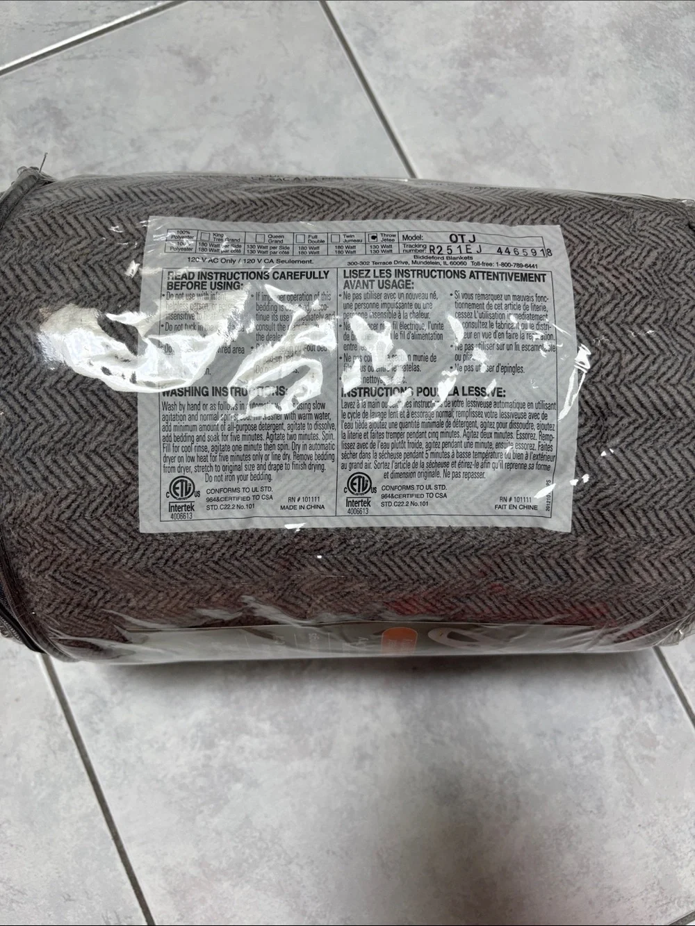 Biddeford MicroPlush Heated Throw Blanket 50x62